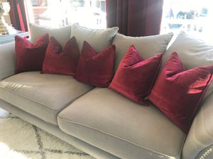 Hovedbilde Velur putetrekk mørk rød 