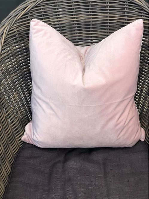 Hovedbilde Lyse rosa velur putetrekk 45x45