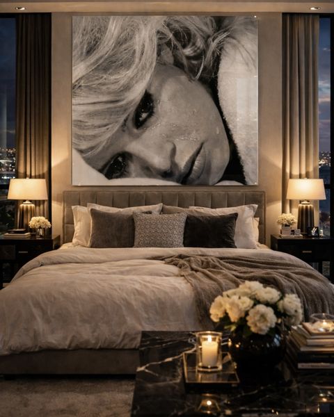 Brigitte Bardot glass bilde 120x120